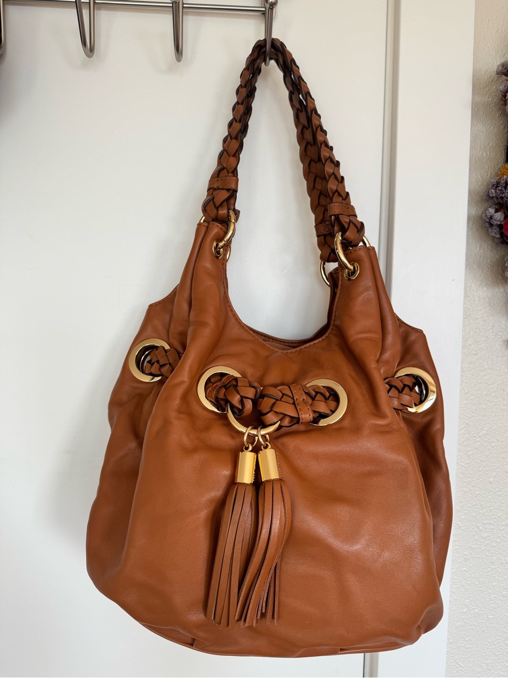 MICHAEL Kors Lambskin Braided Camden  Hobo bag